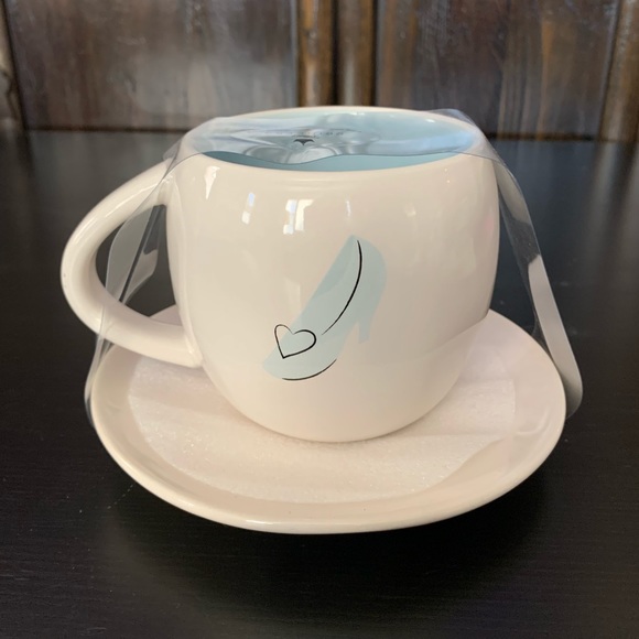 Rae Dunn PRINCESS Cinderella Glass Slipper Disney Collection Mug & Saucer Set - Picture 3 of 8